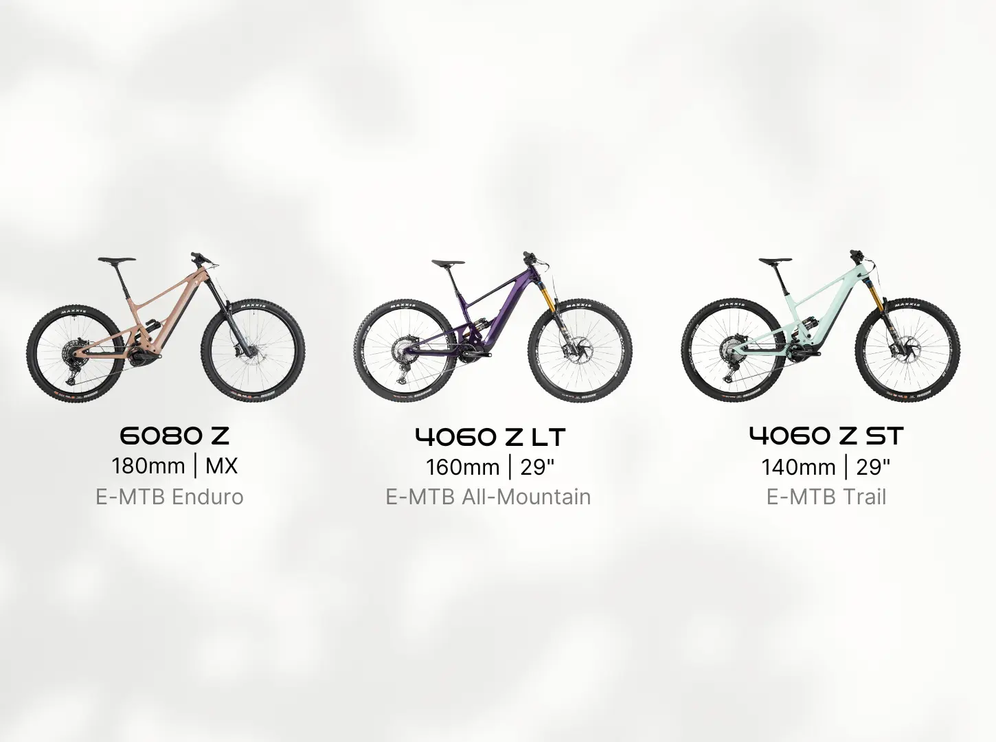 Übersicht aller SCOR E-MTB Modelle 6080Z 4060Z LT und 4060Z ST