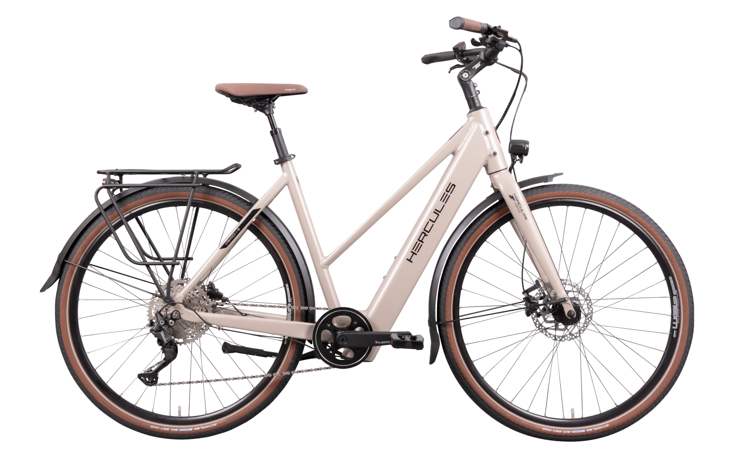 Hercules Urbanico I-10 Bafang Nabenmotor 410Wh Trapez Seitenansicht rechts