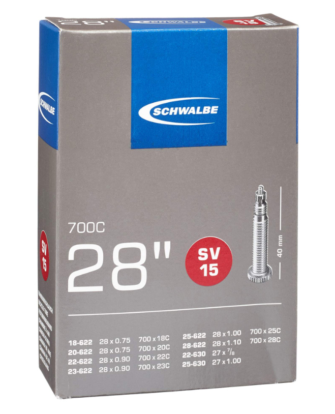 Schwalbe inner tube 28" SV 15 40mm long valve