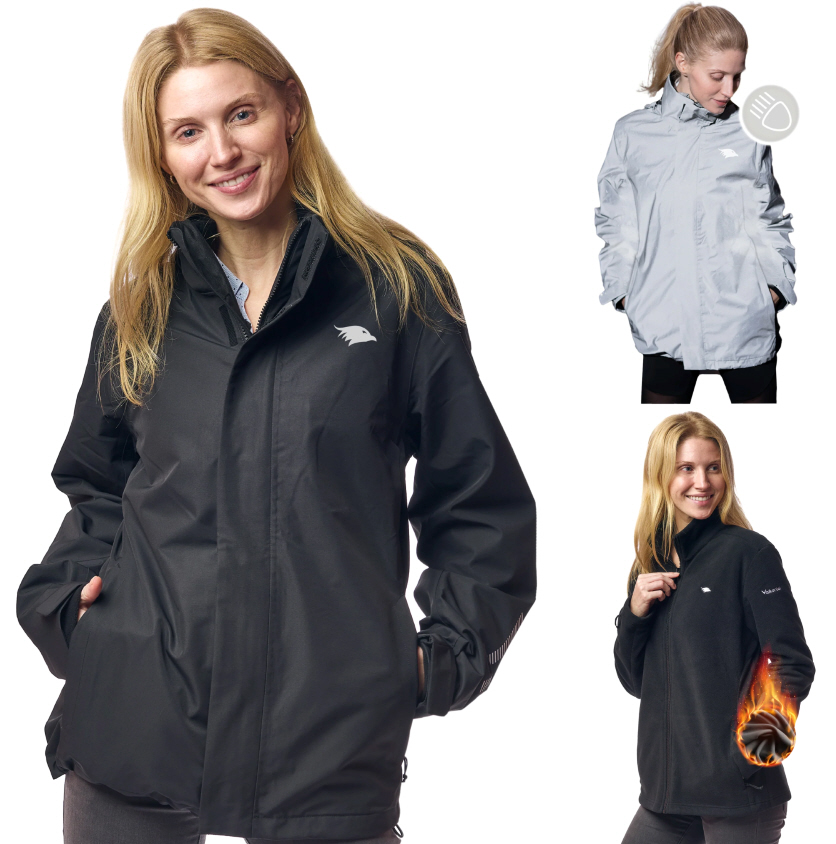 Valkental 3in1 Smart Jacket - Waterproof jacket with fleece zip-in